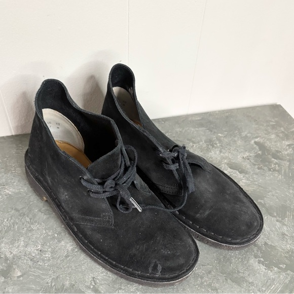 Clarks originals desert boot ankle black size 7 suede leather women’s - Picture 1 of 6